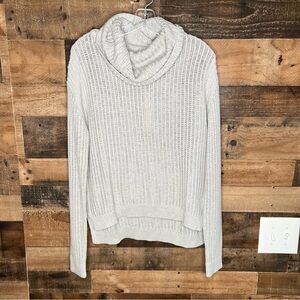 NWT One Grey Day Knit Turtleneck Long Sleeve Sweater Gray Size Large Cowl Neck